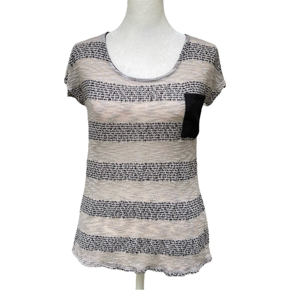 Lavish Y2K Striped Open Knit Top